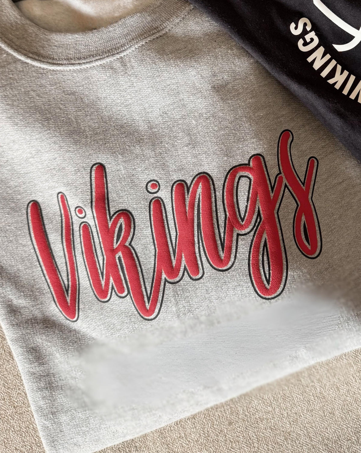 Custom Spirit Apparel / Outlined Puff Vinyl / Crewneck, Neutral, Tennis, Basketball, Football, Gift, Baseball, Family Apparel, Sweatshirts