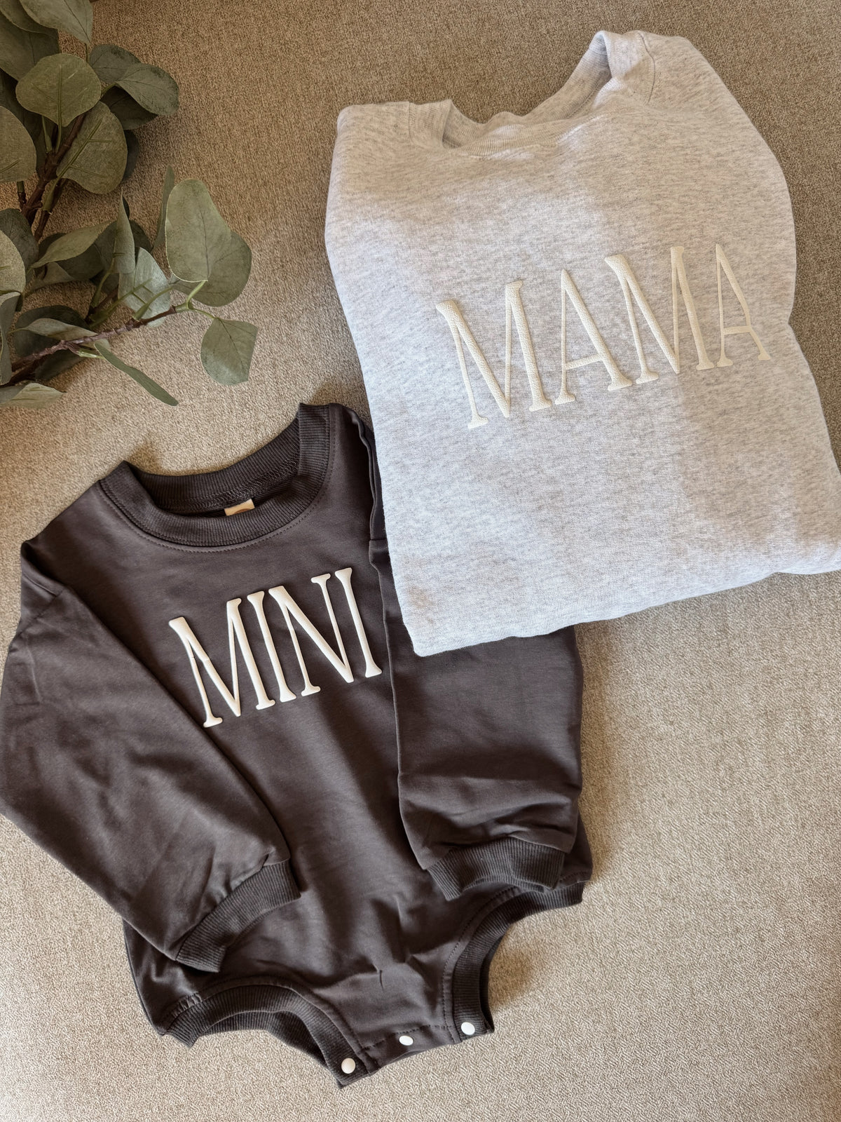 Mama & Mini Matching Puff Vinyl Set — Stonewashed Green & Stonewashed Green