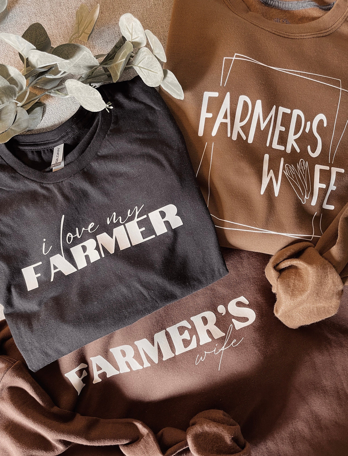 Farmer's Wife Apparel — "I Love My Farmer" Harvest Design, Tshirt, Crewneck, Hoodie