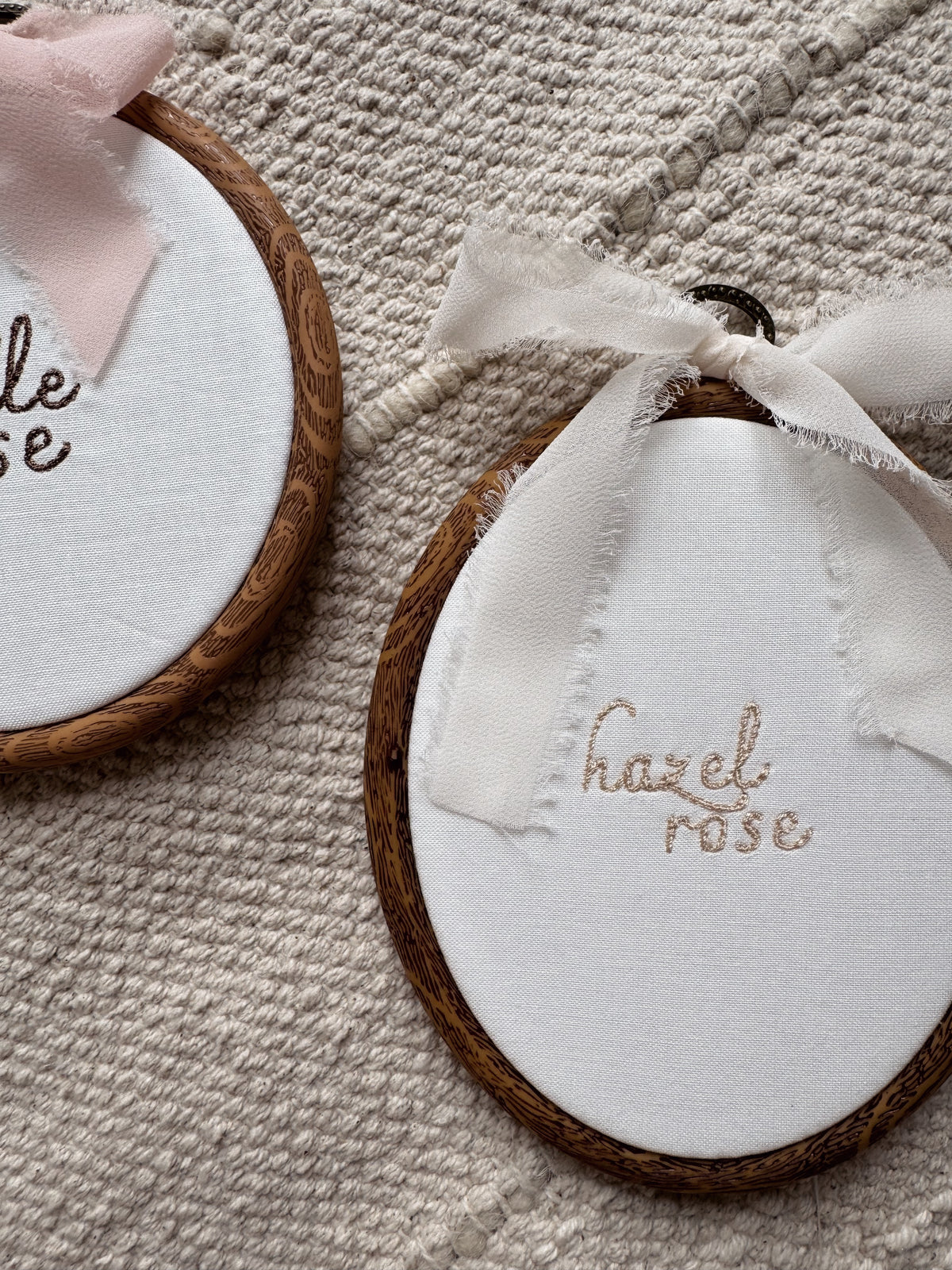 Personalized Embroidered Birth Announcement Hoop, Milestone Photo Prop