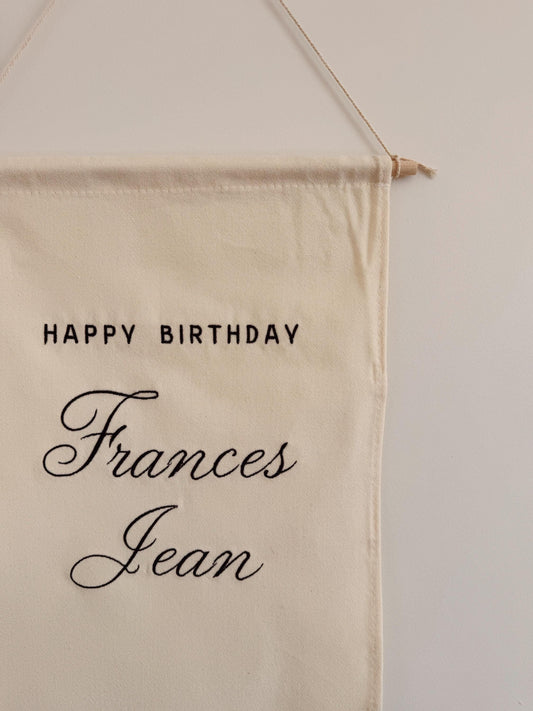 Custom Birthday Banner - Personalized Milestone Keepsake Pennant
