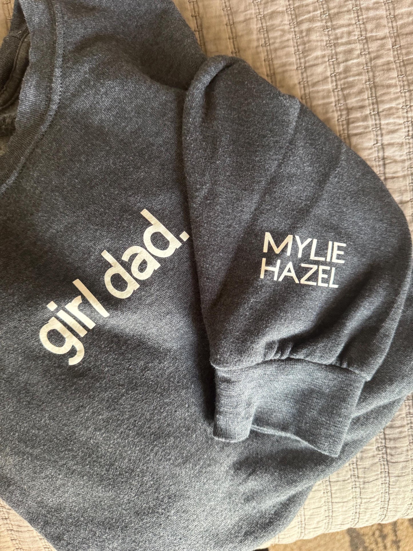 Personalized Dad Crewneck, Girl Dad, Custom Sleeve, Father's Day Gift