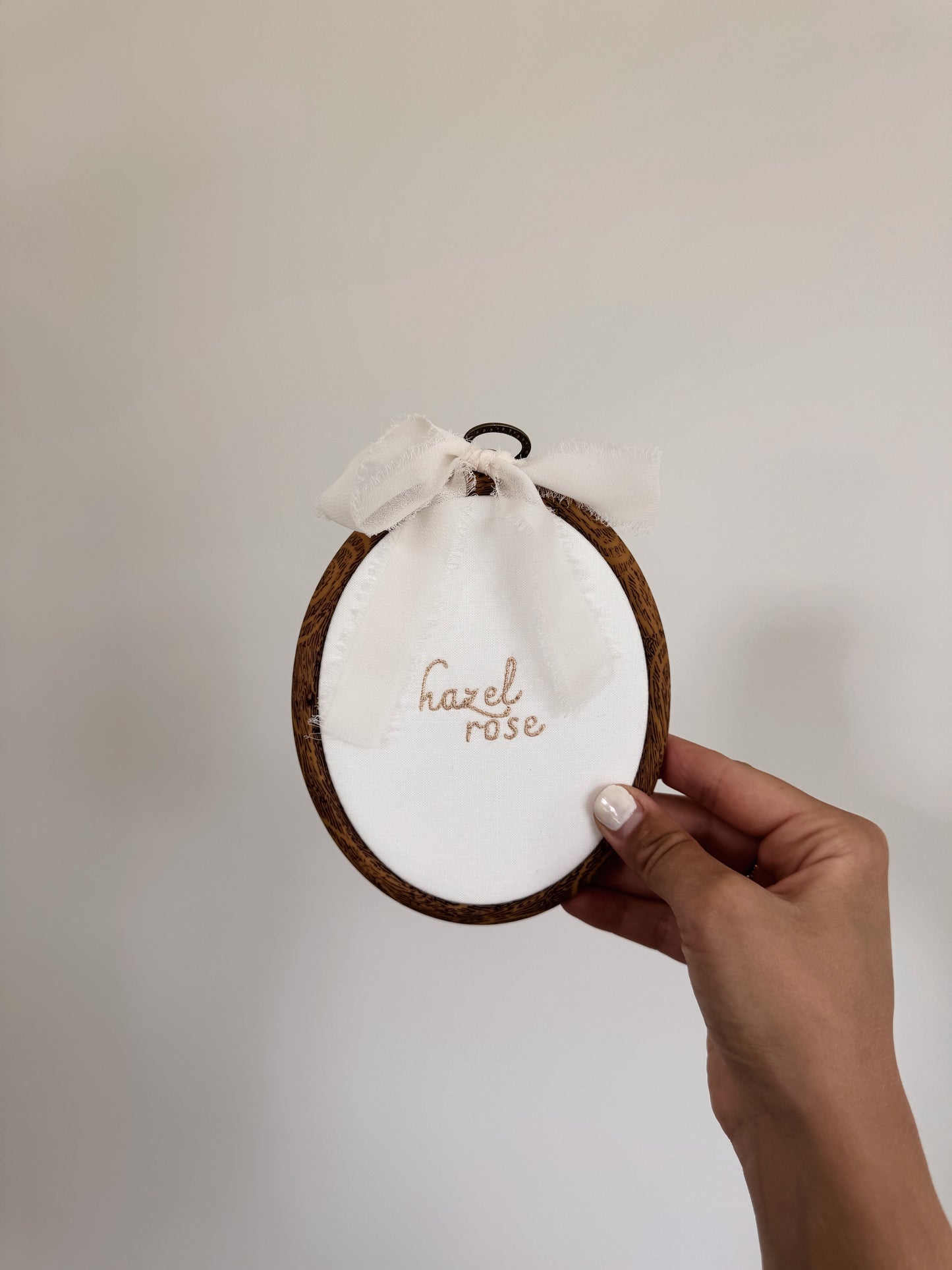 Personalized Embroidered Birth Announcement Hoop, Milestone Photo Prop