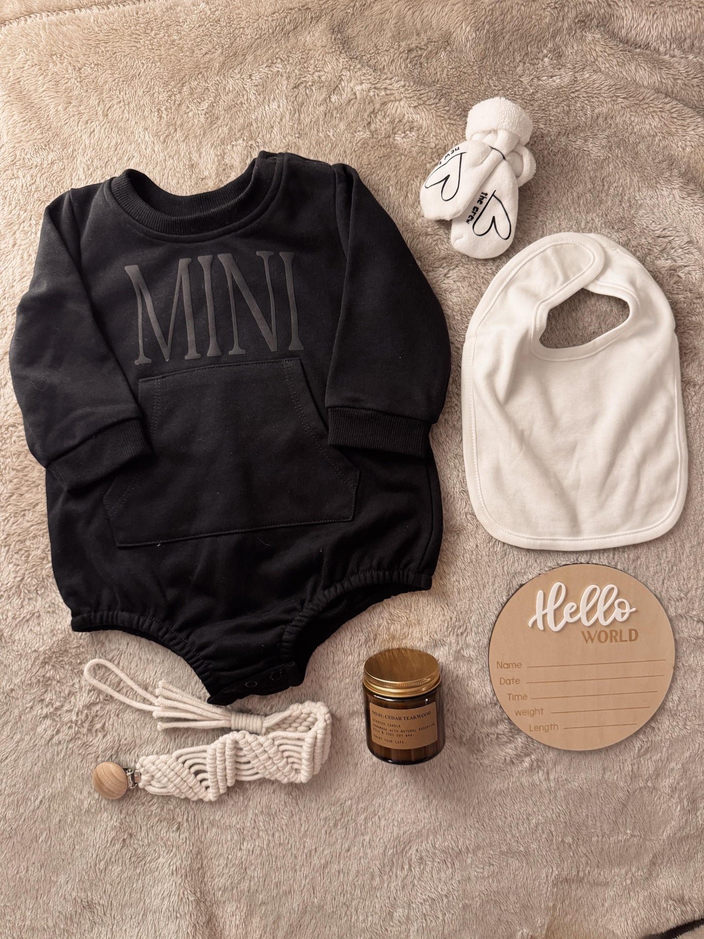 Personalized Baby Gift Basket: Custom Romper, Bib, Socks, Pacifier Clip, Easy Gifts