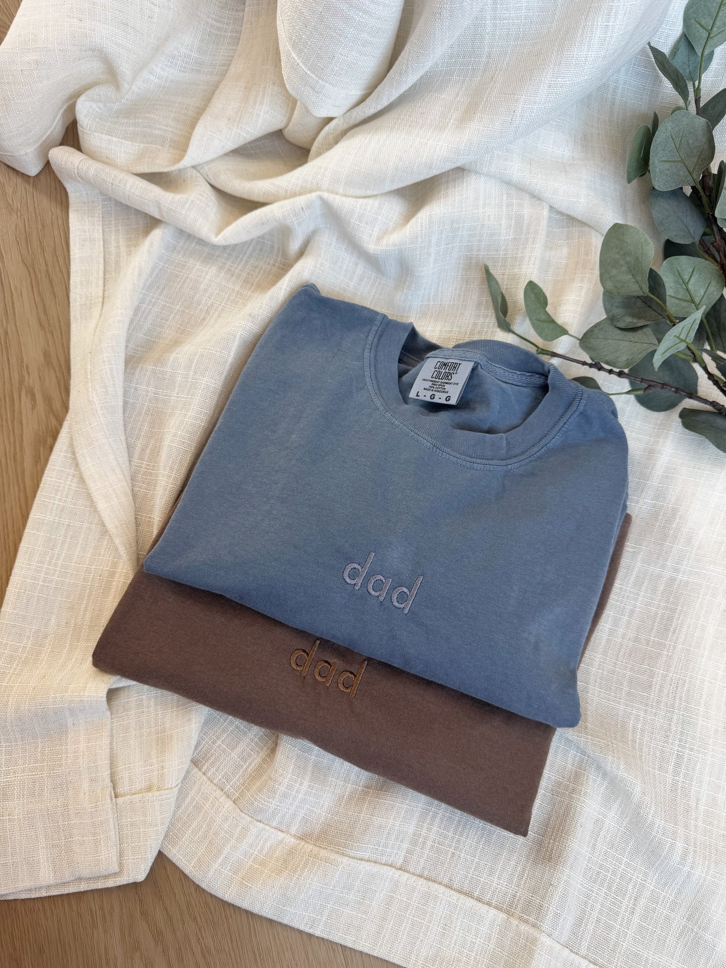 Embroidered Mama Dad Shirts, Custom Neutral Apparel, Family Gift