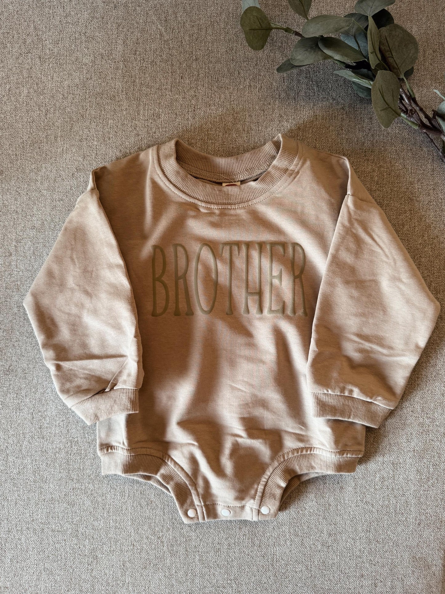 Personalized Matching Puff Family Set / Crewneck, Romper, Mama, Dada, Mini, Brother, Custom, Neutral, Sleeve Customization