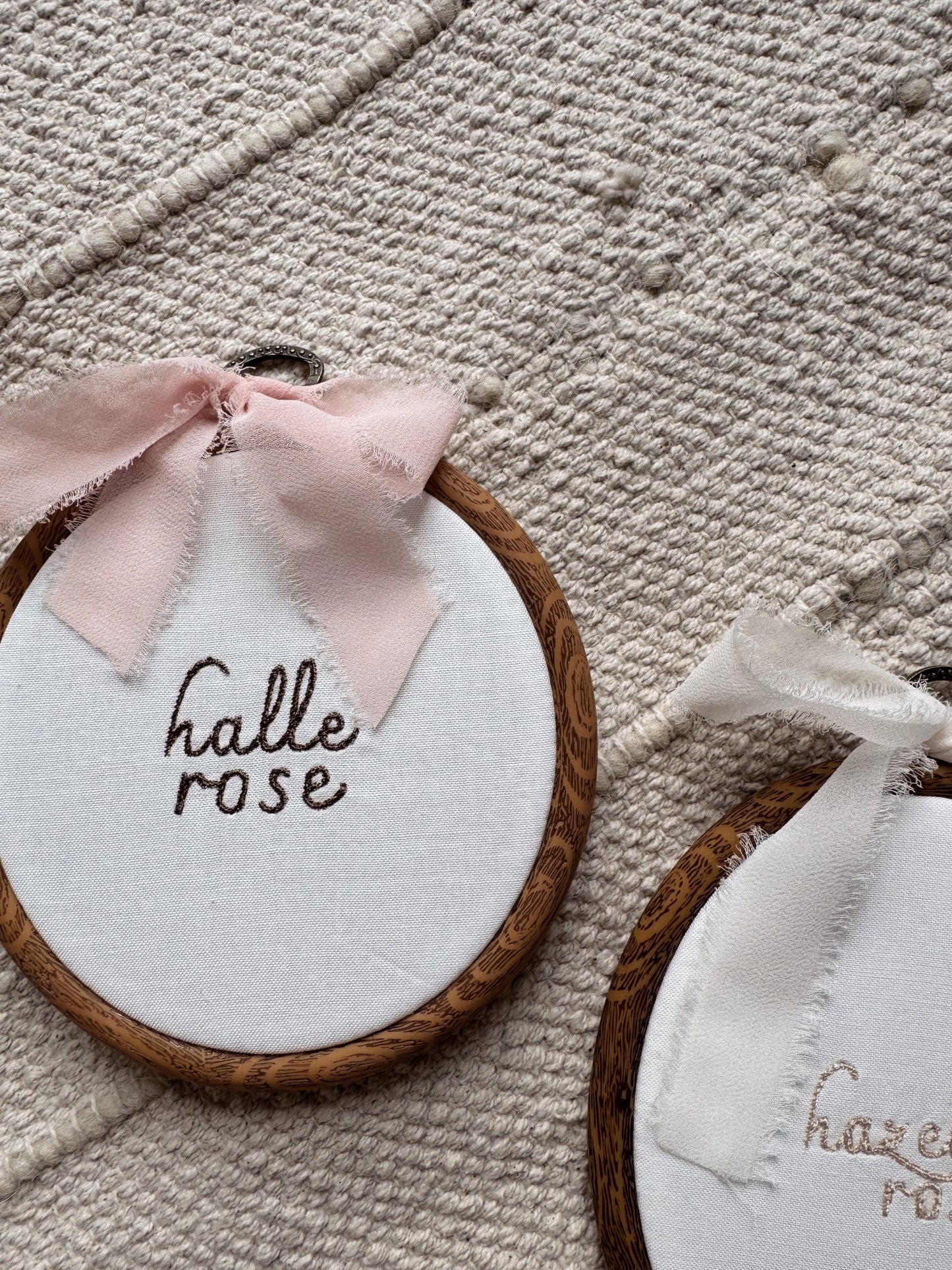 Personalized Embroidered Birth Announcement Hoop, Milestone Photo Prop