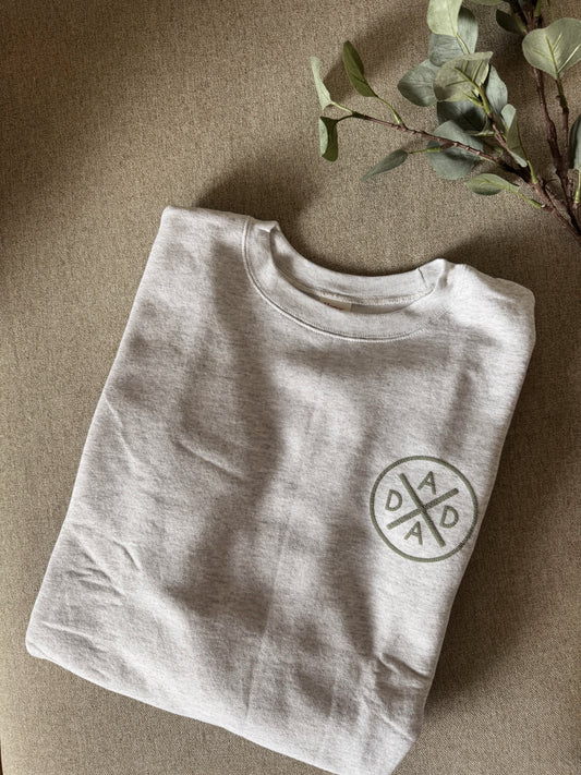 Dad Apparel / Crewneck, Father's Day, Birthday, Christmas Gifts for Dad, Girl Dad, Boy Dad, Custom, Neutral, Sleeve Customization