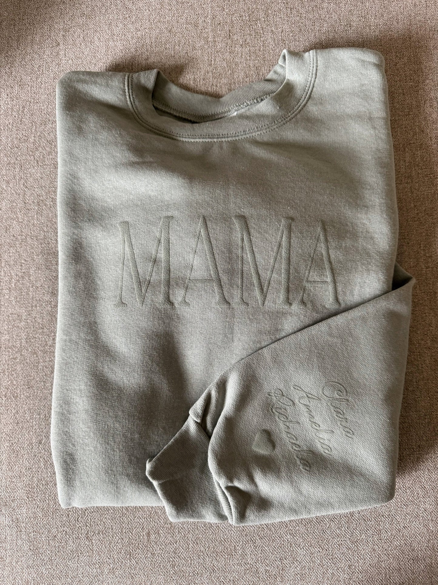 Personalized Wifey and Mama Puff Vinyl Sweatshirts / Crewneck, Custom, Neutral, Mother's Day Gift, Anniversary Gift, Bridal Shower Gift