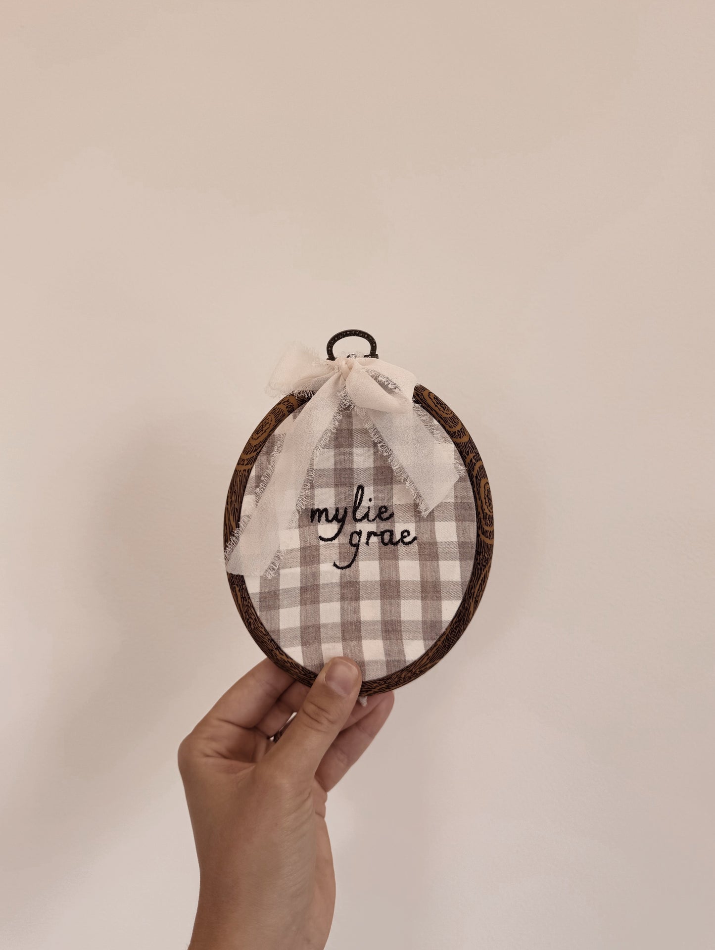 Personalized Embroidered Birth Announcement Hoop, Milestone Photo Prop