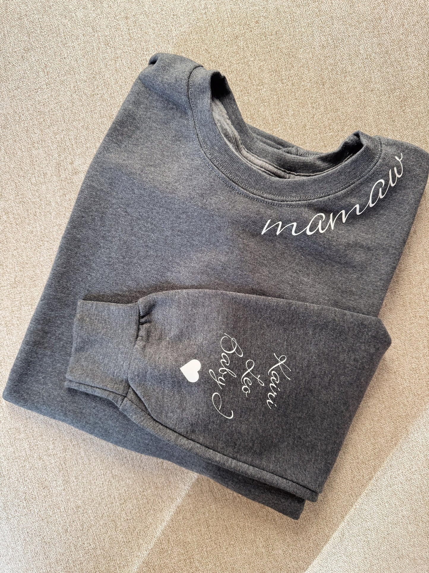 Personalized Grandma Apparel with Grandchildren Names on Sleeve: Gift, Customization, Grandparents