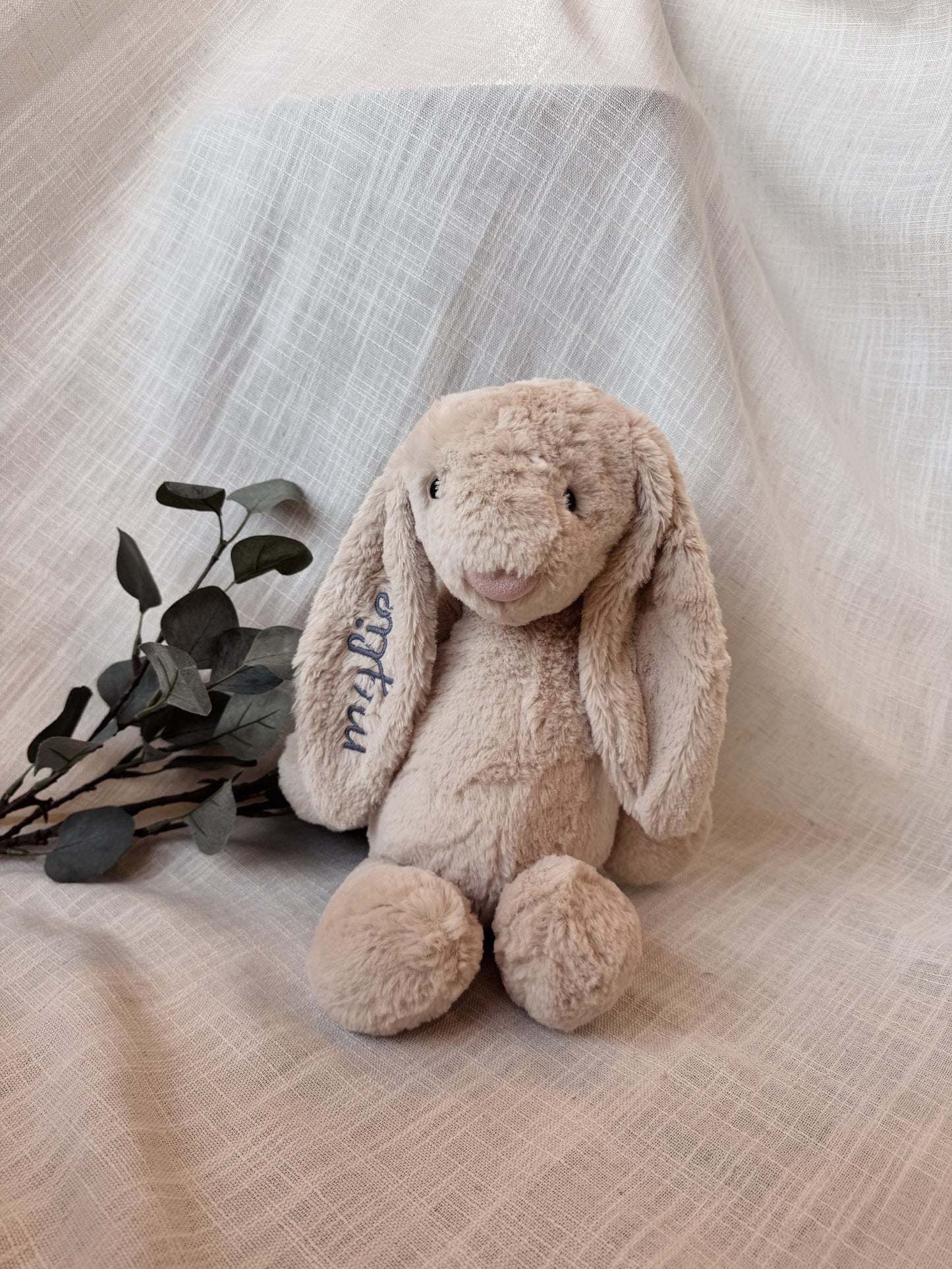 Personalized Embroidered Bunny Rabbit / Newborn and Infant Gifts, Large Stuffed Animal