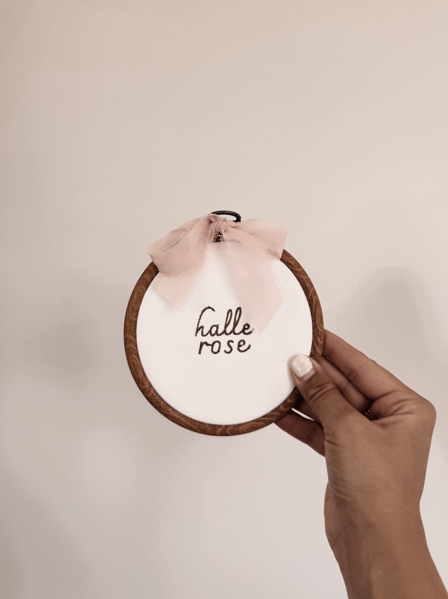 Personalized Embroidered Birth Announcement Hoop, Milestone Photo Prop