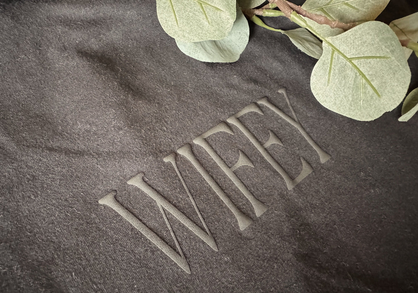 Personalized Hubby and Wifey Matching Puff Vinyl Sweatshirts / Crewneck, Custom, Neutral, His and Hers, Honeymoon Gift, Wedding Gift, date