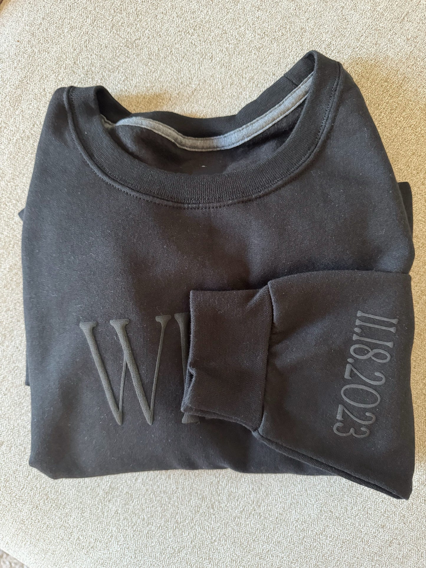 Personalized Wifey and Mama Puff Vinyl Sweatshirts / Crewneck, Custom, Neutral, Mother's Day Gift, Anniversary Gift, Bridal Shower Gift