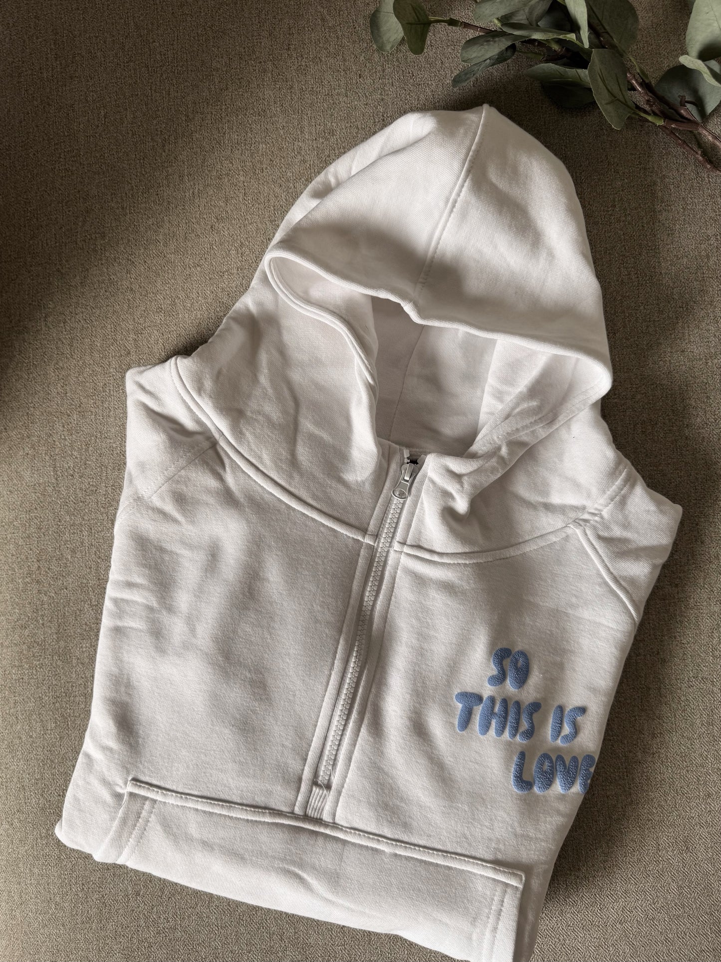 So This Is Love Lounge Set: Customizable Matching Wide Leg Sweatpants & Half Zip Crew