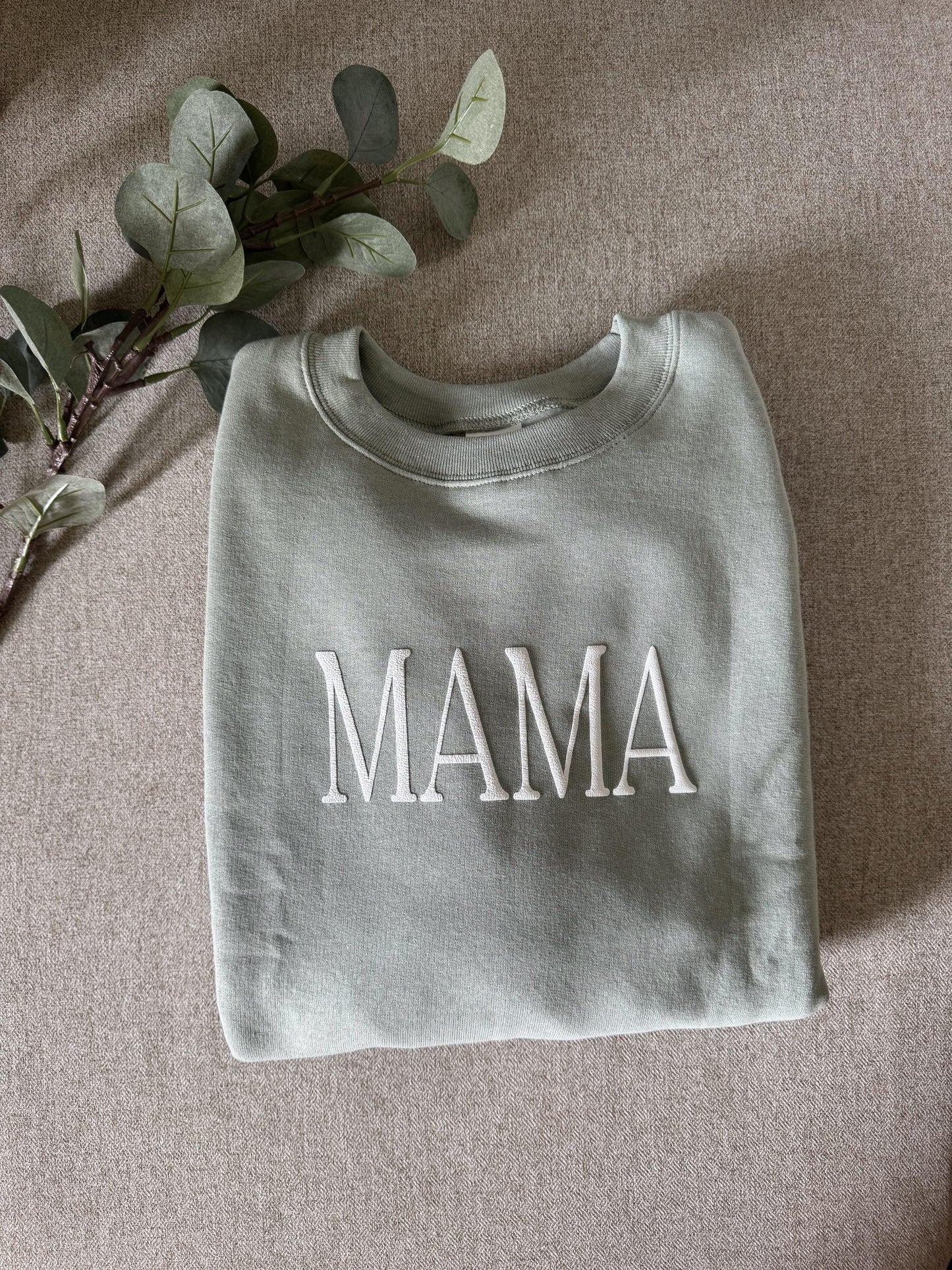 Personalized Wifey and Mama Puff Vinyl Sweatshirts / Crewneck, Custom, Neutral, Mother's Day Gift, Anniversary Gift, Bridal Shower Gift