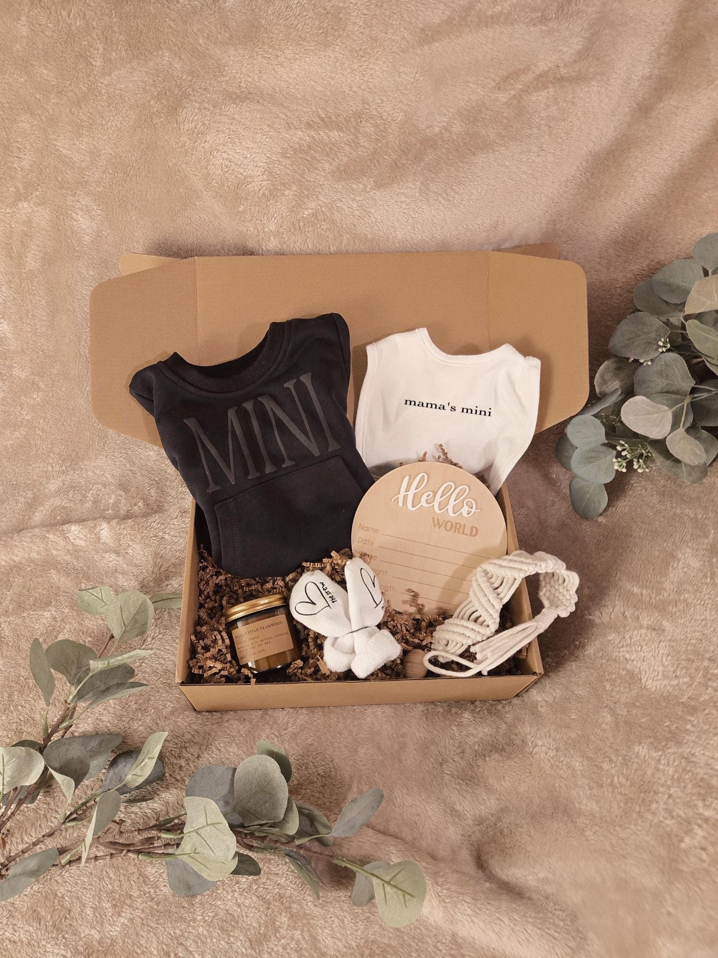 Personalized Baby Gift Basket: Custom Romper, Bib, Socks, Pacifier Clip, Easy Gifts
