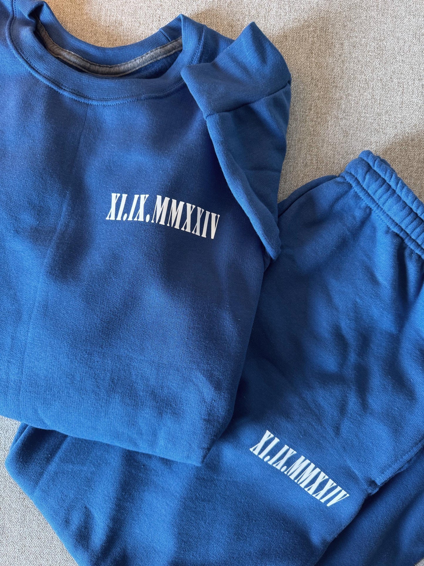 Personalized Valentine's Lounge Set: Custom Sweatshirt and Sweatpants, Matching Pjs, Anniversary, Love, Wifey