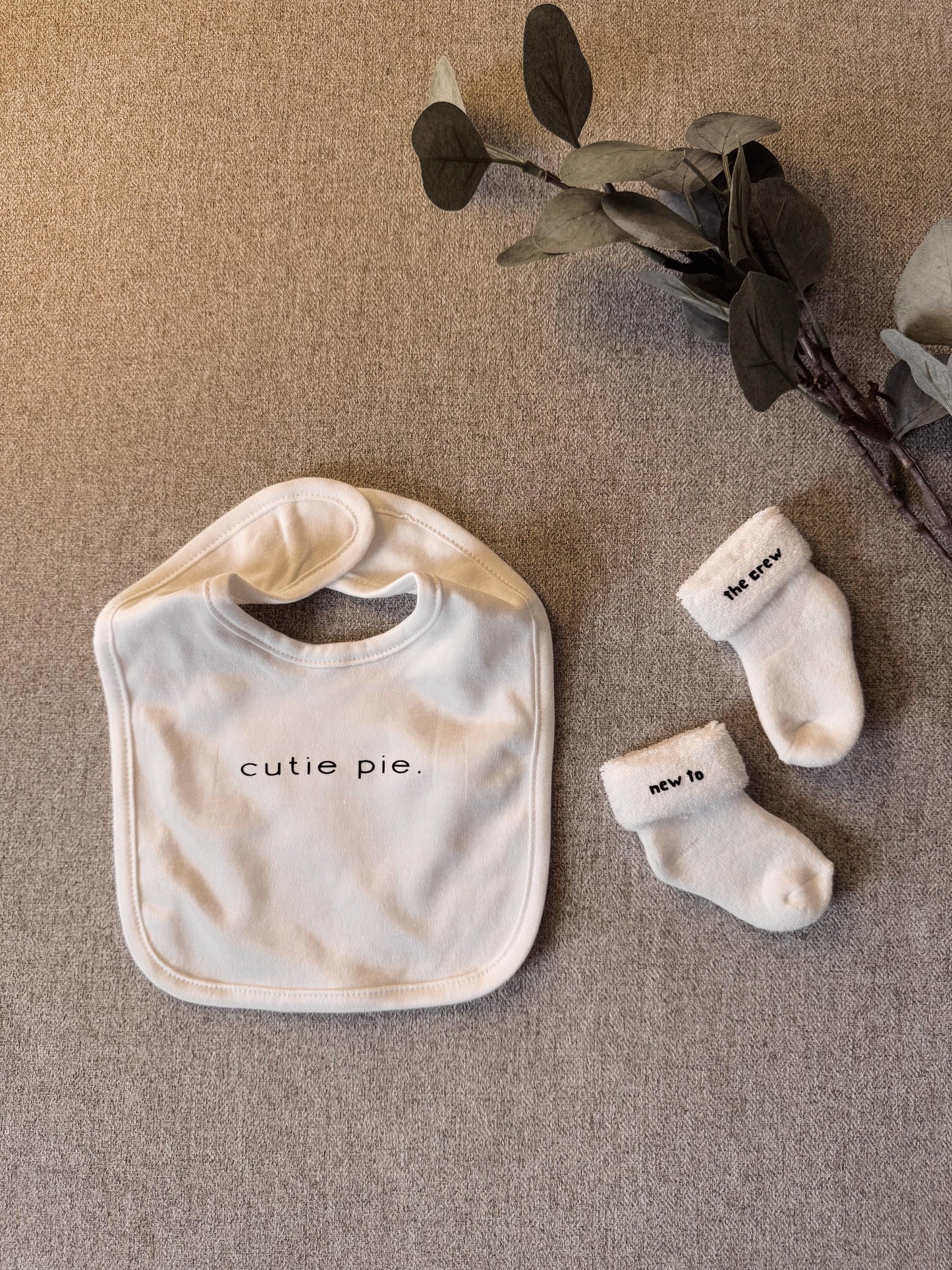 Personalized Baby Bib and Socks Set: Custom Infant Apparel