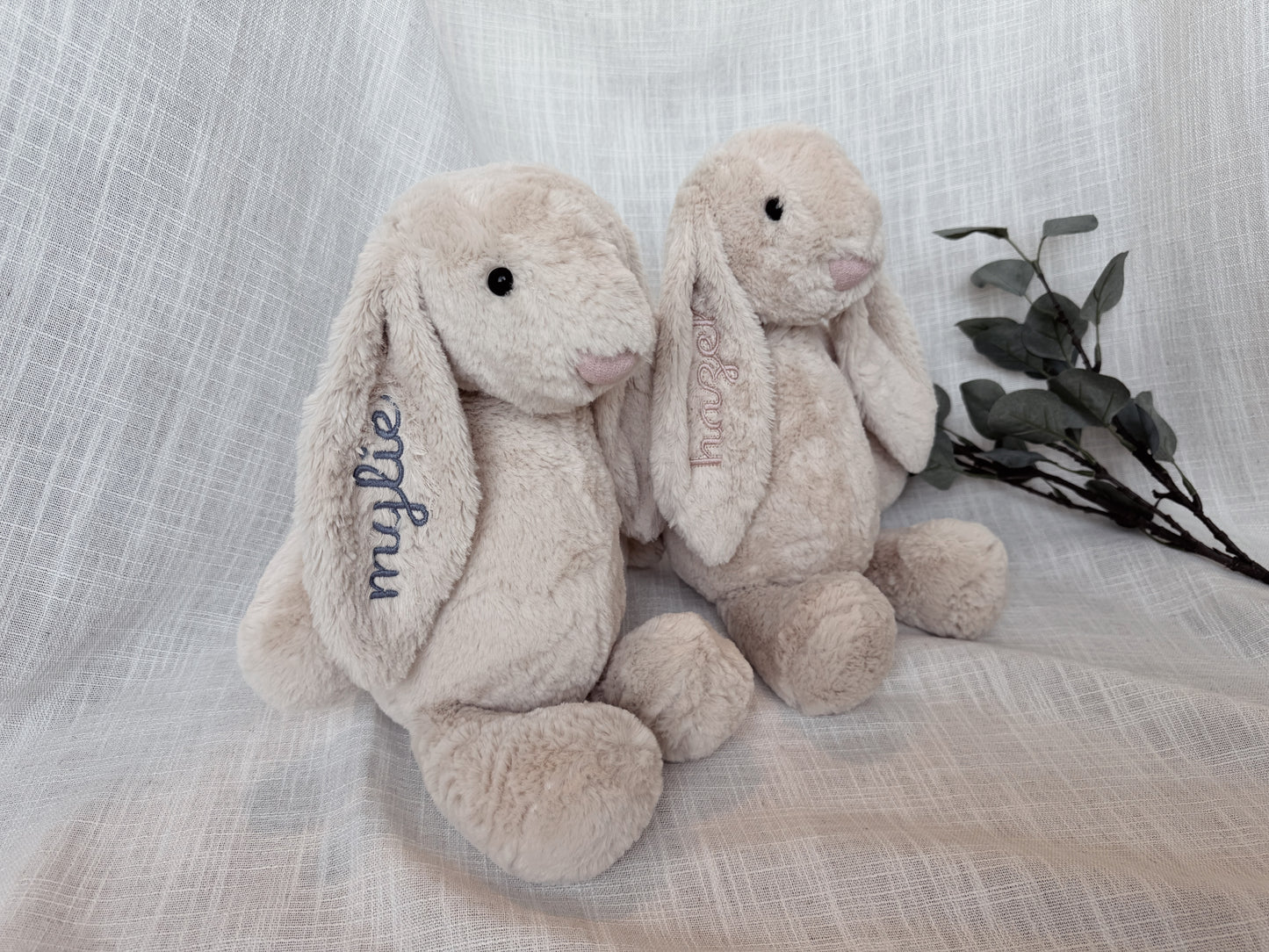 Personalized Embroidered Bunny Rabbit / Newborn and Infant Gifts, Large Stuffed Animal
