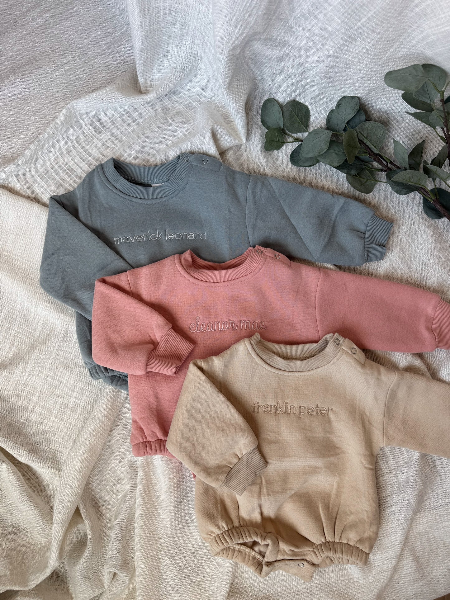 Embroidered Newborn Outfit - Personalized Baby Romper