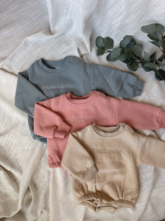 Embroidered Newborn Outfit - Personalized Baby Romper