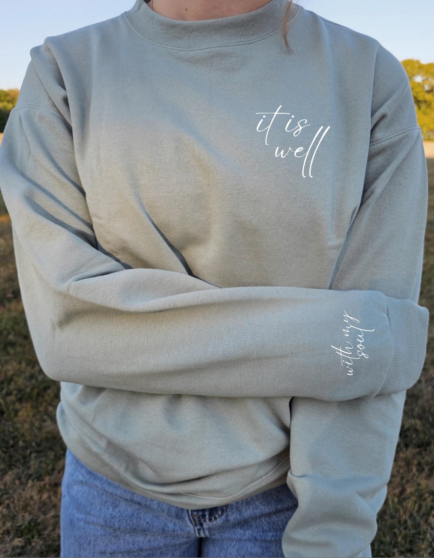 Personalized Faith Saying Sweatshirt: Christian Gift, Custom Apparel