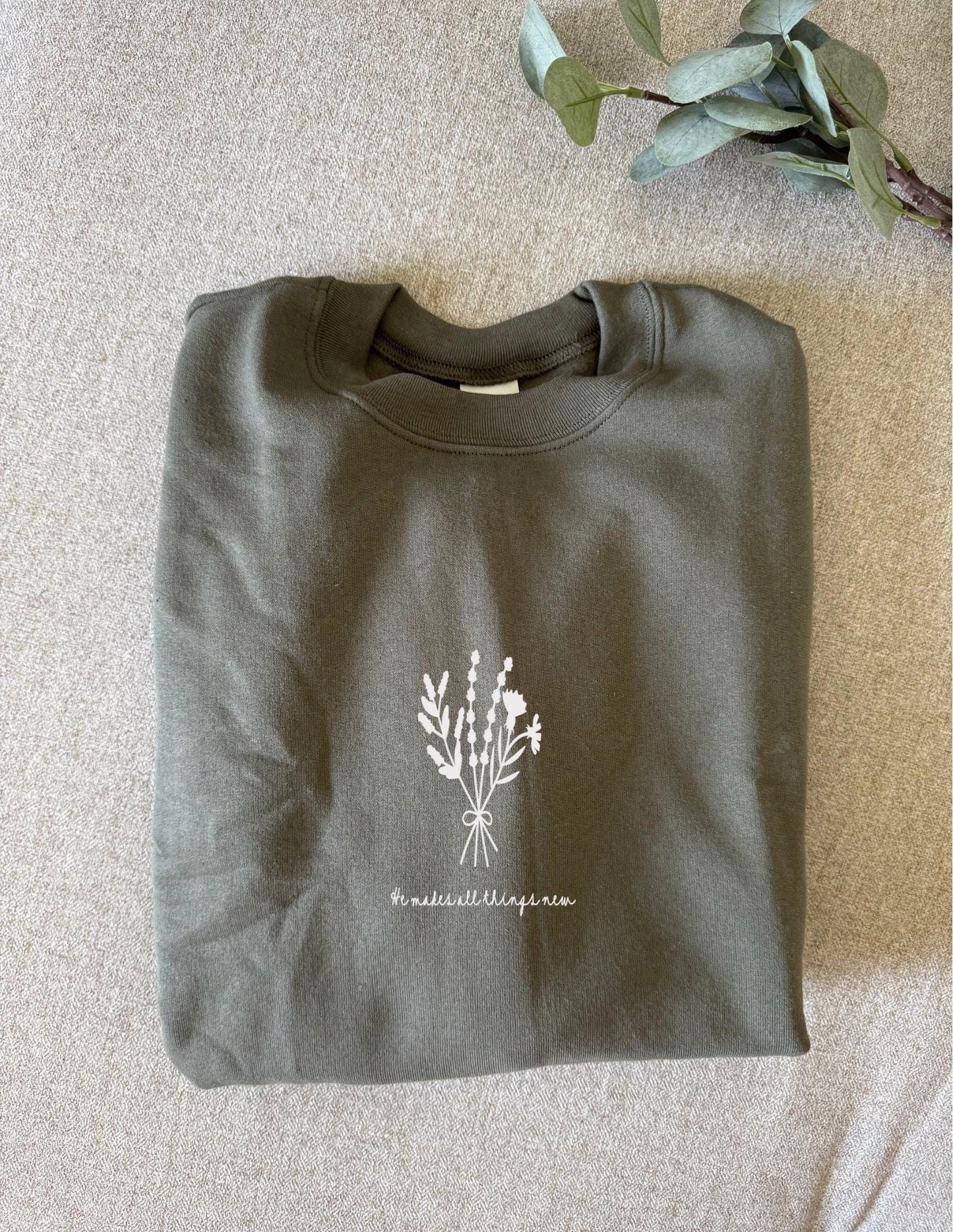 Personalized Floral Mommy and Me Set: Custom Faith Saying Crewneck & Romper