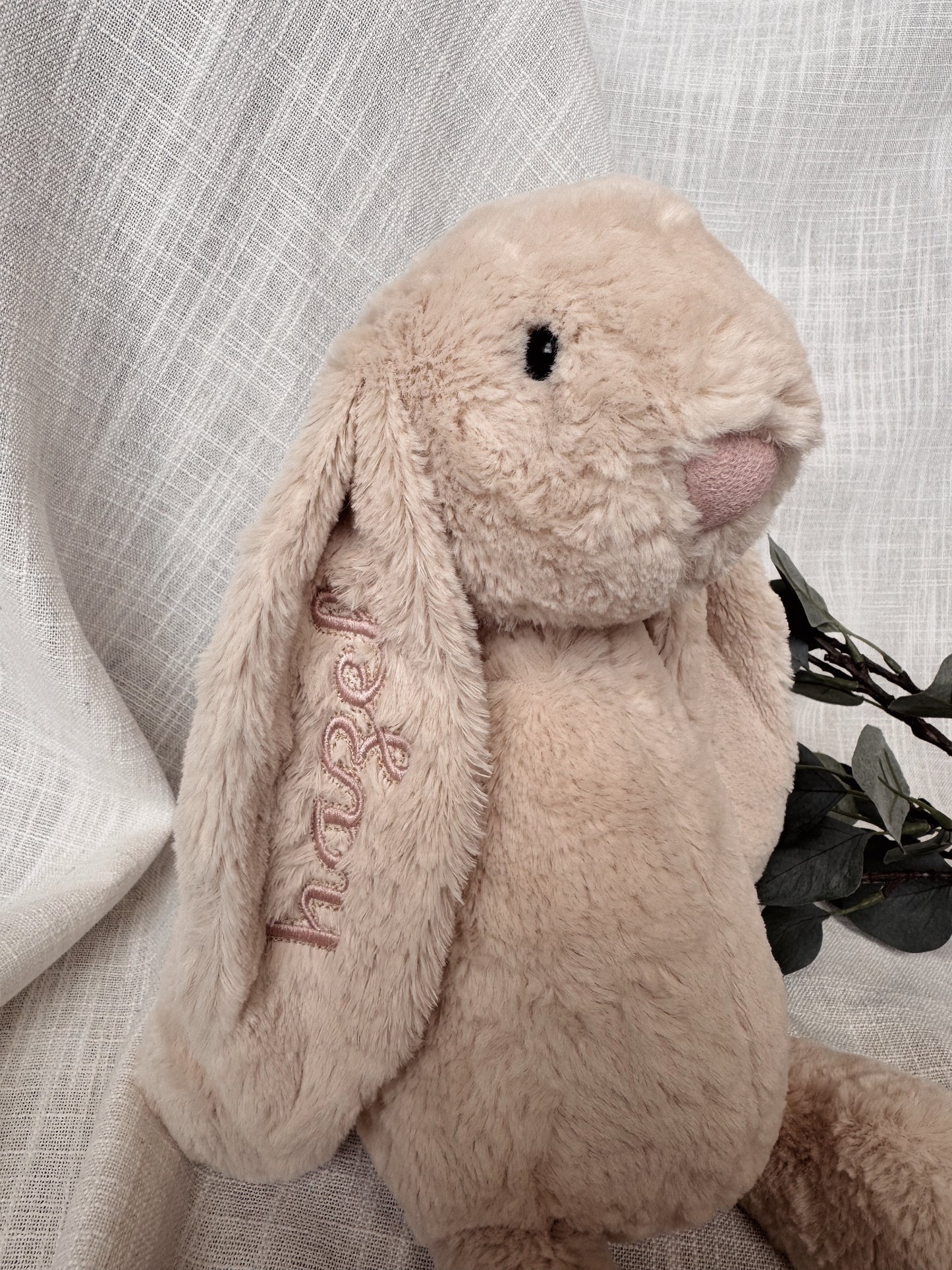 Personalized Embroidered Bunny Rabbit / Newborn and Infant Gifts, Large Stuffed Animal