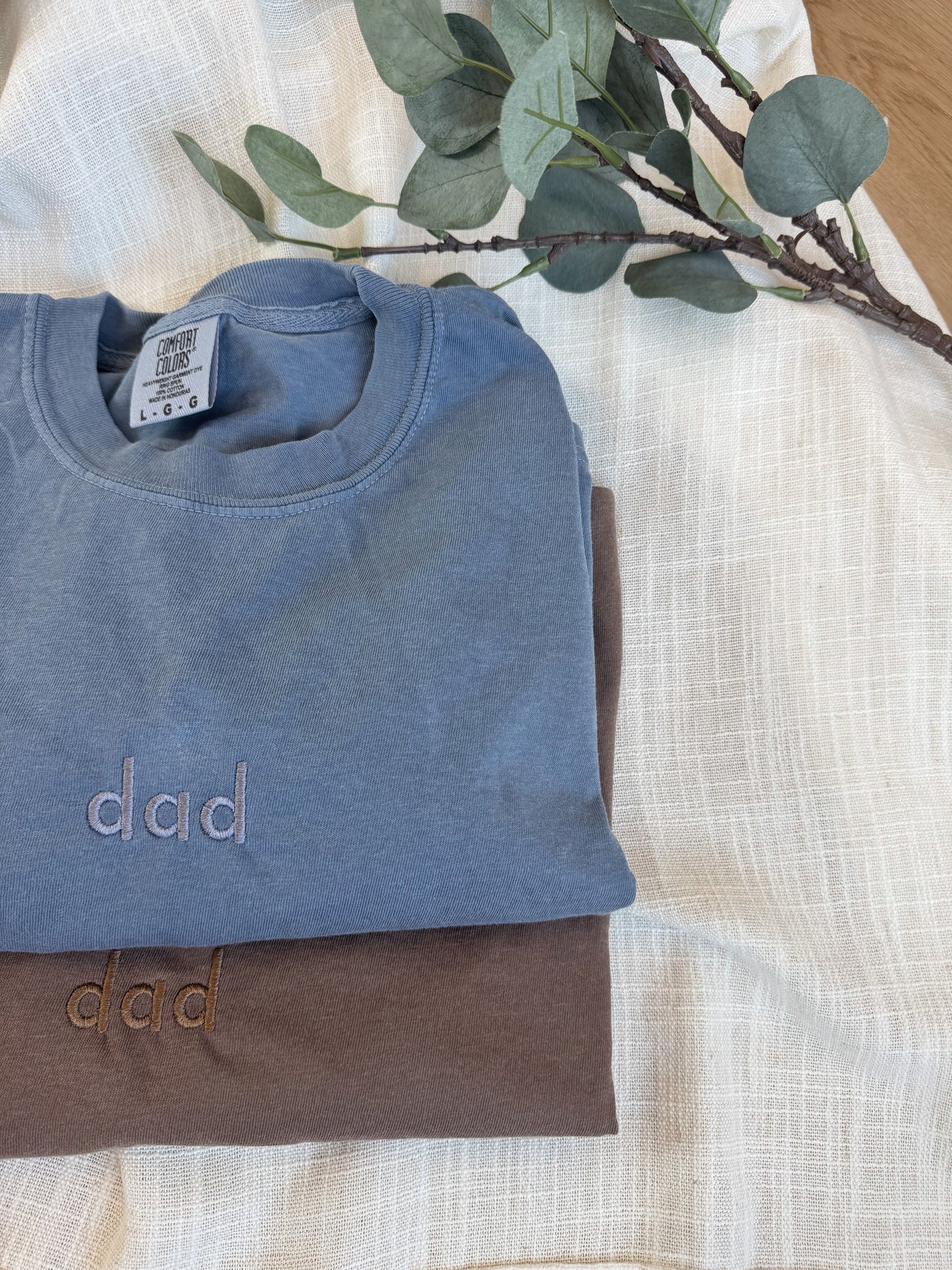 Embroidered Mama Dad Shirts, Custom Neutral Apparel, Family Gift