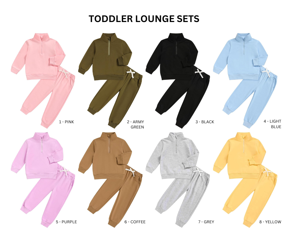 Personalized Kid / Toddler Lounge Set: Custom Matching Sweatpants & Quarter Zip, Simple Faith Sayings, Customized Pajamas