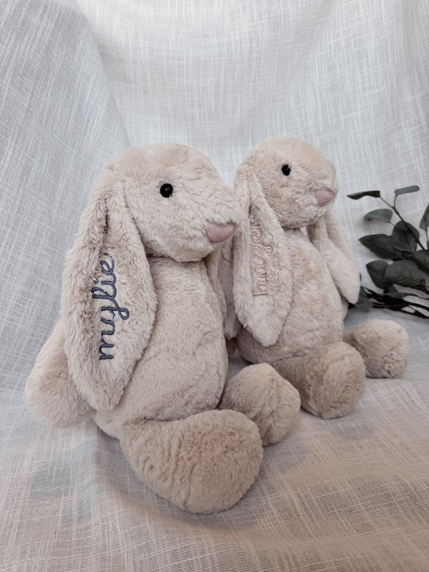 Personalized Embroidered Bunny Rabbit / Newborn and Infant Gifts, Large Stuffed Animal