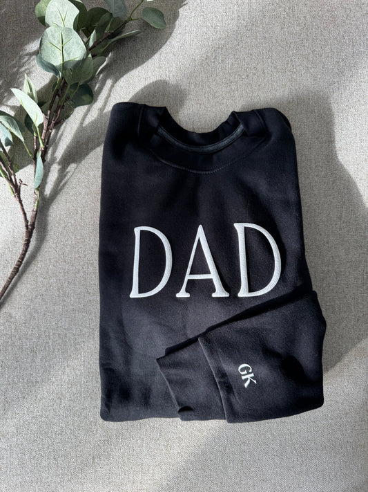 Dad Apparel / Crewneck, Father's Day, Birthday, Christmas Gifts for Dad, Girl Dad, Boy Dad, Custom, Neutral, Sleeve Customization