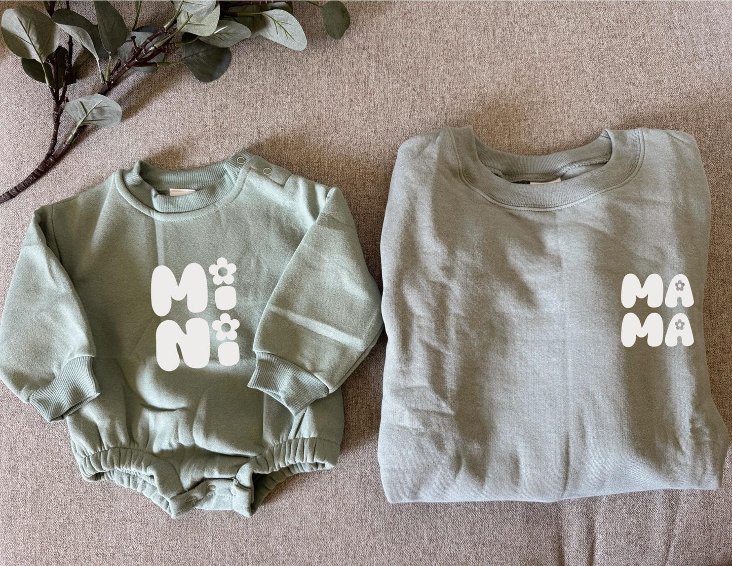Custom Floral Mama and Mini Matching Set: Crewneck & Romper