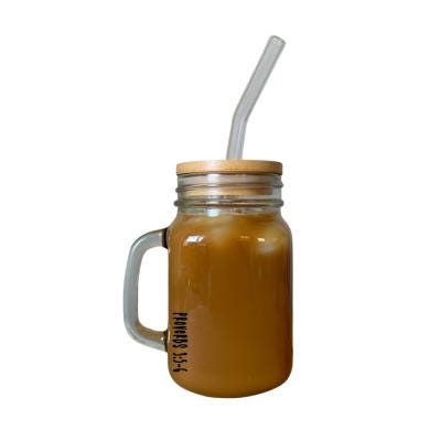 Customized Mason Jar // Glass Straw & Bamboo Lid, Custom Glass Tumbler