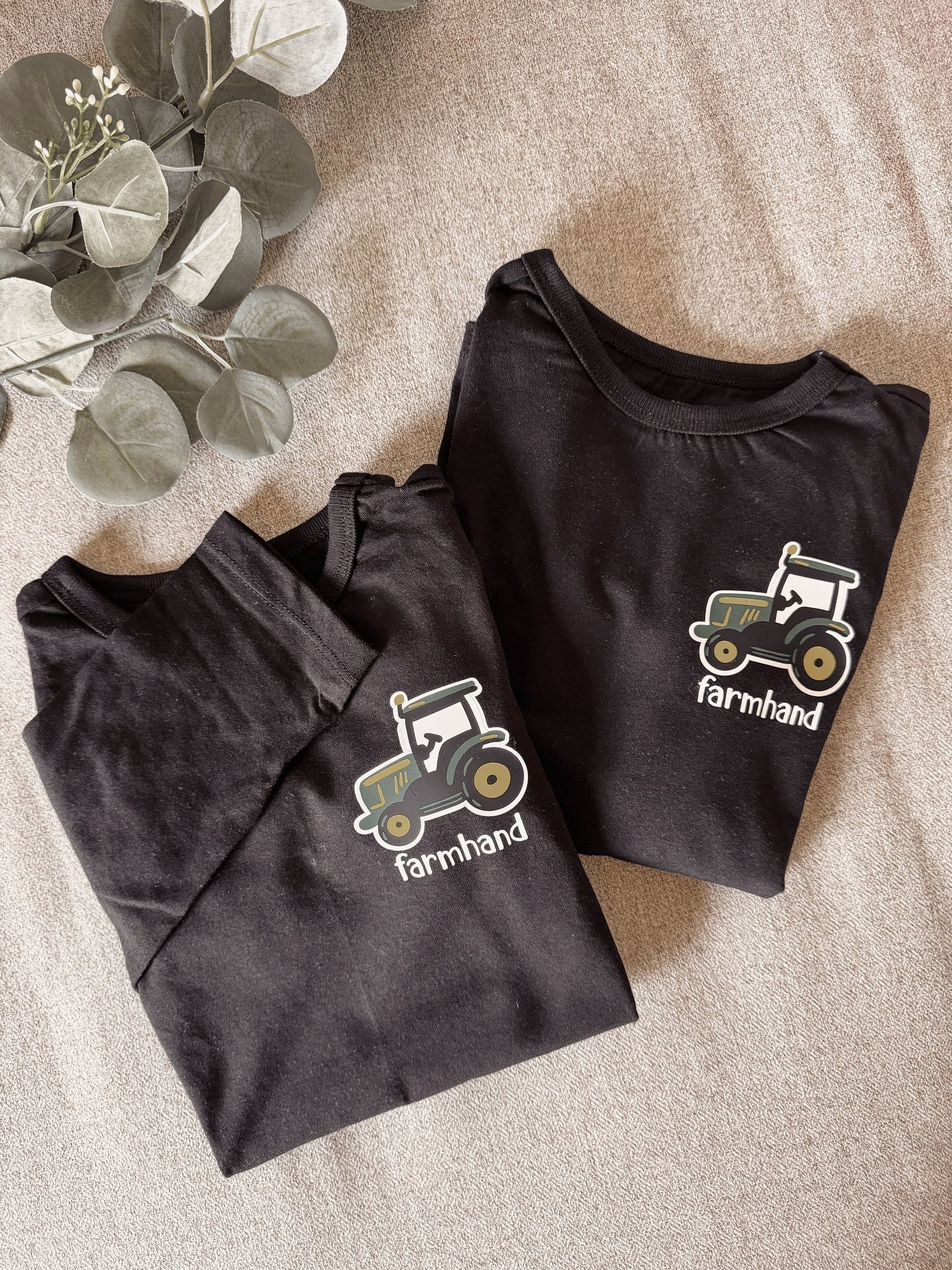 Personalized John Deere Tractor Baby and Toddler Apparel: Daddy's Farmhand, Tshirt, Onesie, Harvest Season