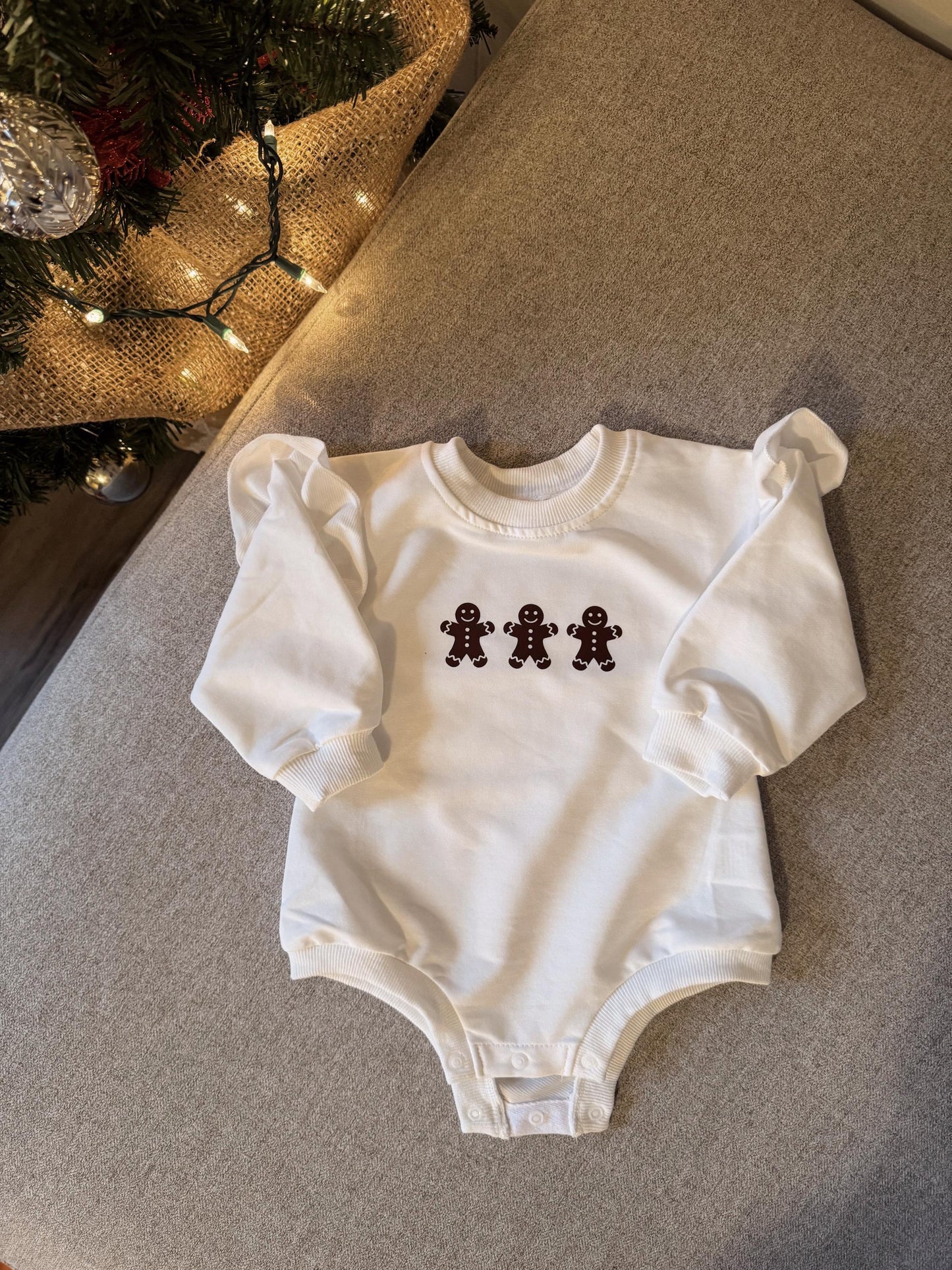 Personalized Gingerbread Holiday Romper & Crew // Custom Baby, Infant, Toddler, Christmas Outfit