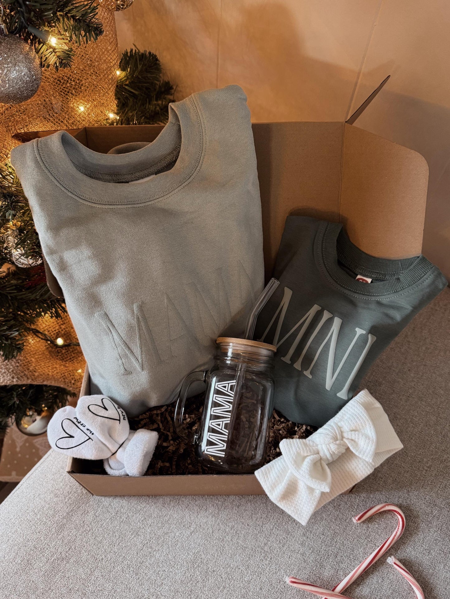 Mama & Mini Gift Bundle // Personalized Gift Basket, Christmas Gift Box, New Mama Gift, Custom Care Package, Gift for Her, Holiday Gift Box