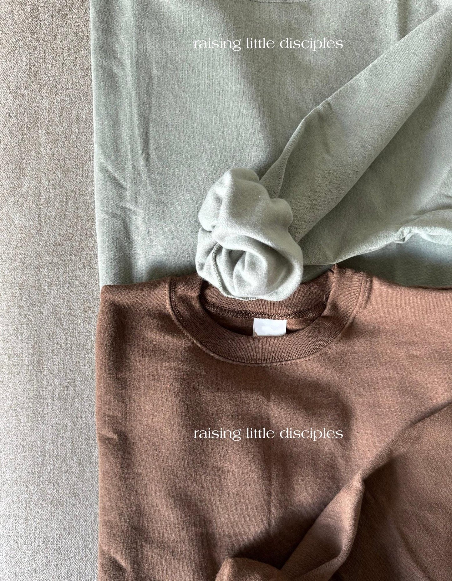 Personalized Christian Apparel: Raising Little Disciples Crewneck, T-shirt, Hoodie, Crew, Longsleeve, Neutrals
