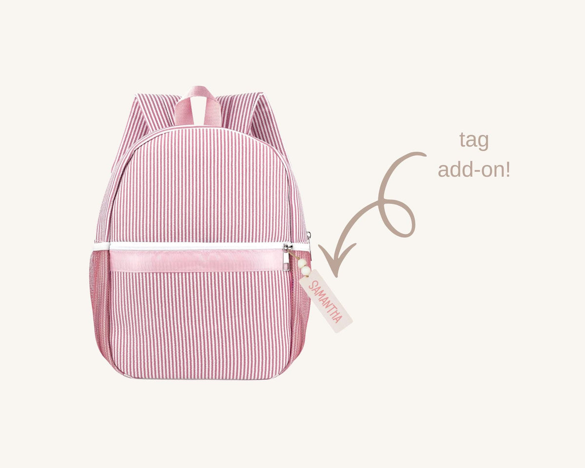 Toddler backpack side mesh pocket detail