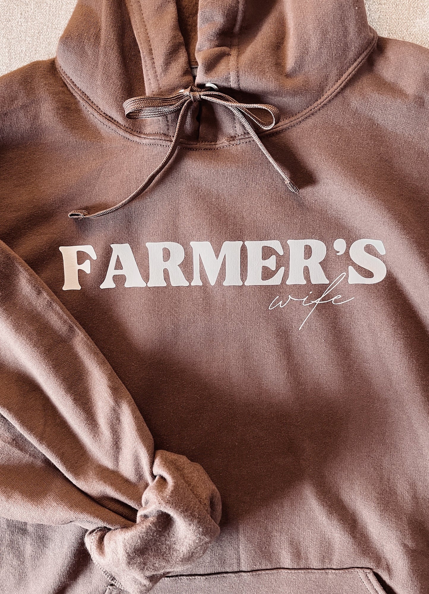 Personalized Farmer's Wife Clothing: Custom Name Sleeve, Fall, Harvest Season, Family Farming Apparel