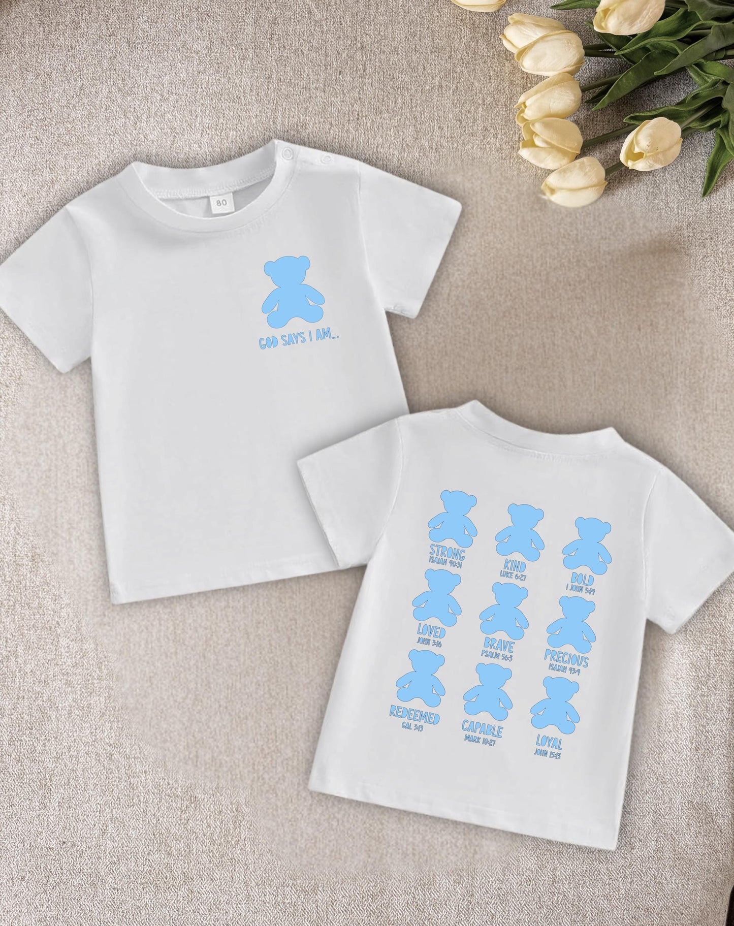 Boy Christian Clothing / 'God Says I Am' / Attributes Tshirt: Faith Based Design, Toddler Apparel