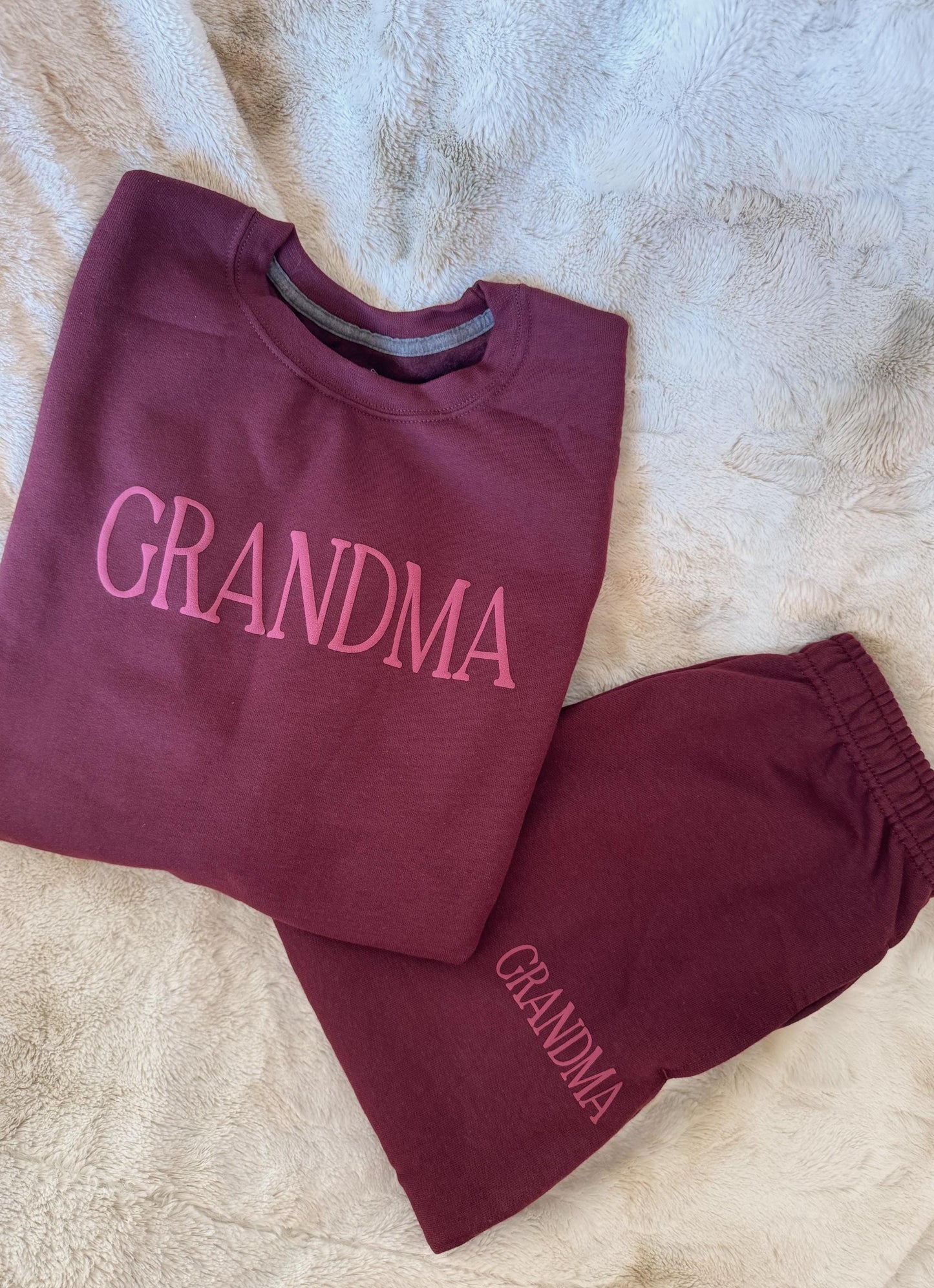 Personalized 'Granny' Lounge Set: Custom Matching Sweatshirt & Pants, Grandparent Apparel