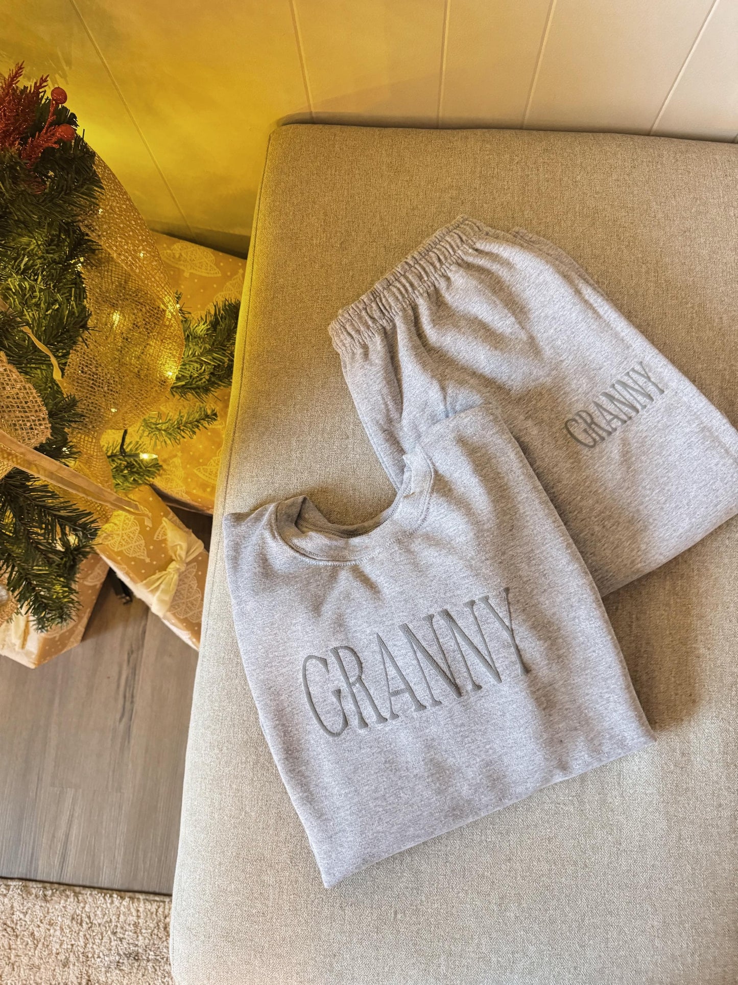 Personalized 'Granny' Lounge Set: Custom Matching Sweatshirt & Pants, Grandparent Apparel