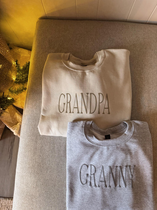 Personalized Grandparent Sweatshirt: Custom Grandchildren Names on Sleeve, Grandma, Grandpa, Gifts